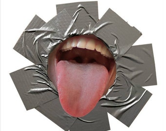 Multipack Glory Hole Duct Tape Open Mouth Kiss Cut Sticker // Super Realistic Prank Stickers // 3, 10 or 25 Pack