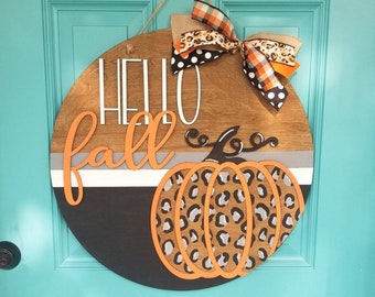 Fall Door Hanger | Fall Leopard Door Hanger | Fall Door Decor | Fall DIY