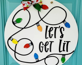 Lässt sich beleuchtet Weihnachtstürhänger | Weihnachten Humor | DIY Weihnachtstürschilder