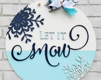 Let It Snow | Christmas Door Hanger | Winter Door Hanger | DIY Winter Door Decor