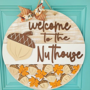 Welcome to the Nuthouse | Fall humor | Fall Door Hangers | DIY Fall Door Hanger