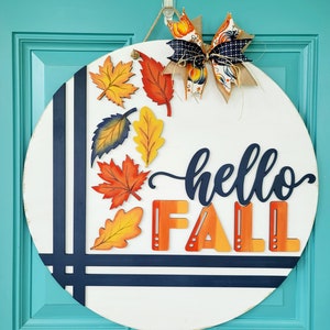 Hello Fall Door Hanger | Fall Stitch Door Decor | DIY Fall Leaves Door Hangers