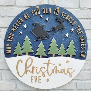 Search the Sky on Christmas Eve Christmas Door Hanger Santa Door Hangers DIY Santa Christmas Hanger image 1