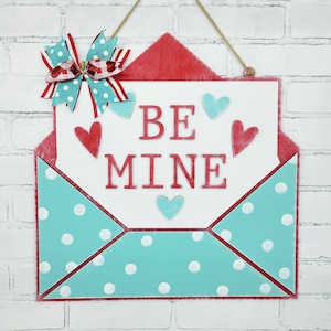Percha para puerta con carta de amor "Be Mine" / Decoración para el día de San Valentín / Correo de San Valentín / Percha para puerta para el día de San Valentín hecha a mano