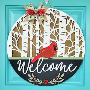 Cardinal Door Hanger | Christmas Door Hanger | Red Bird Door Hangers | DIY Christmas Hanger