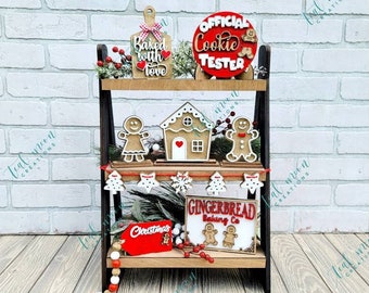 Gingerbread Tiered Tray Set | Christmas Tiered Tray Set | Set of 8 | DIY Gingerbread Tiered Tray Set