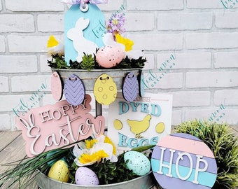 Easter Tiered Tray Set | Easter Bunny Tiered Tray Bundle | Easter Decor | Spring Tiered Tray