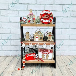 Gingerbread Tiered Tray Set | Christmas Tiered Tray Set | Set of 8 | DIY Gingerbread Tiered Tray Set