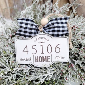 Home For The Holidays Zip Code Ornament | New House Ornament  | Zip Code Ornament