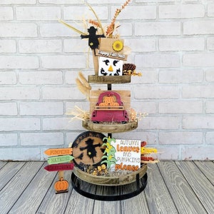 Vogelscheuche Stufentablett Set | Herbst Tablett Dekor | 6 | DIY Vogelscheuche Dekor