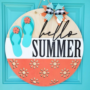 Hello Summer Flip Flop Door Hanger | Summer Porch Decor | DIY Summer Door Hanger