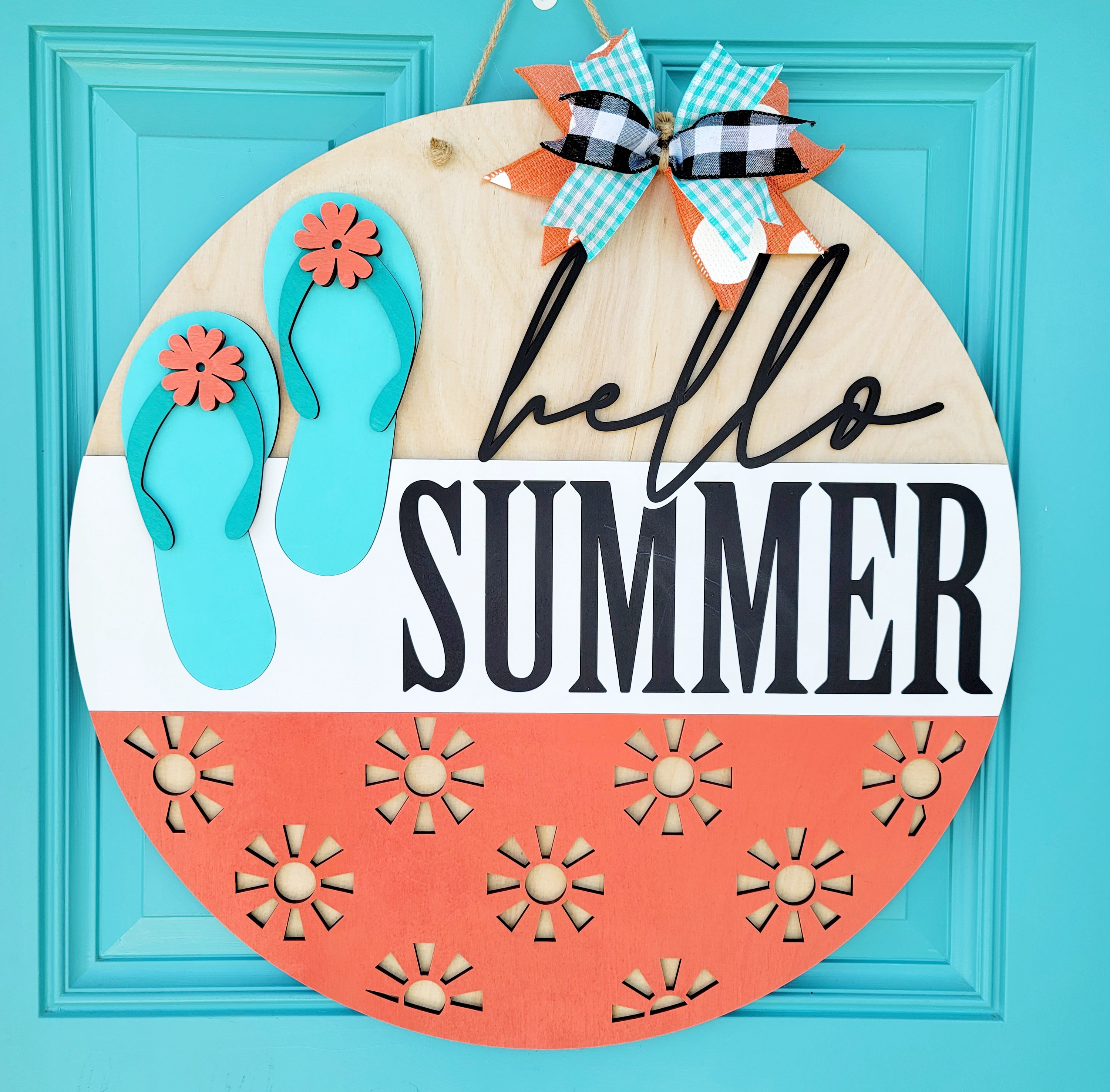 Hello Summer Flip Flop Door Hanger | Summer Porch Decor | DIY Summer ...