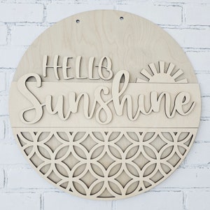 Hello Sunshine Door Hanger | Sun Rays Door Hanger | DIY Summer Door Hanger image 6