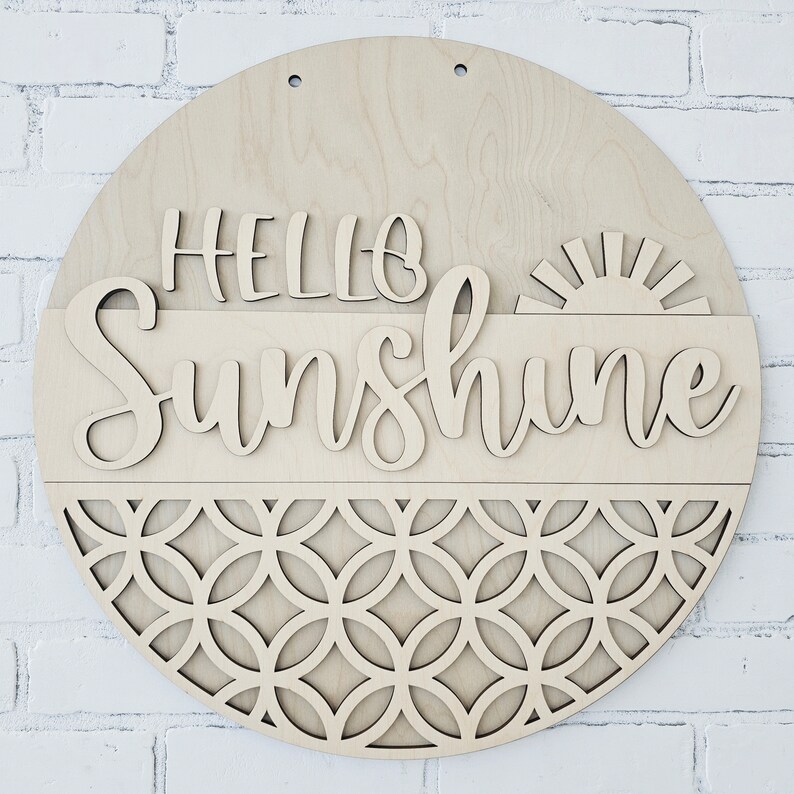 Hello Sunshine Door Hanger | Sun Rays Door Hanger | DIY Summer Door Hanger image 6