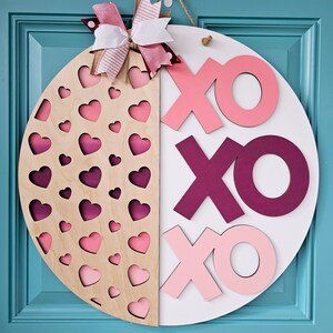 Xo Xo Xo Cabide de Porta Dia dos Namorados | Decoração de Porta Dia dos Namorados Ombre | Dia dos Namorados DIY