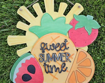Sweet Summertime Fruit Door Hanger | Summer Fruit Door Hanger | Summer Door Hanger | DIY Fruit Door Hanger