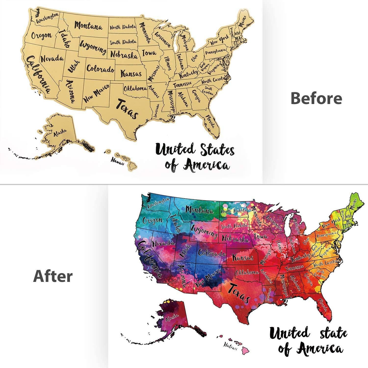 Scratch Off Travel Map | United States Travel Map | Travel Gift | USA Framed Travel Map