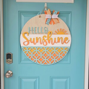 Hello Sunshine Door Hanger | Sun Rays Door Hanger | DIY Summer Door ...