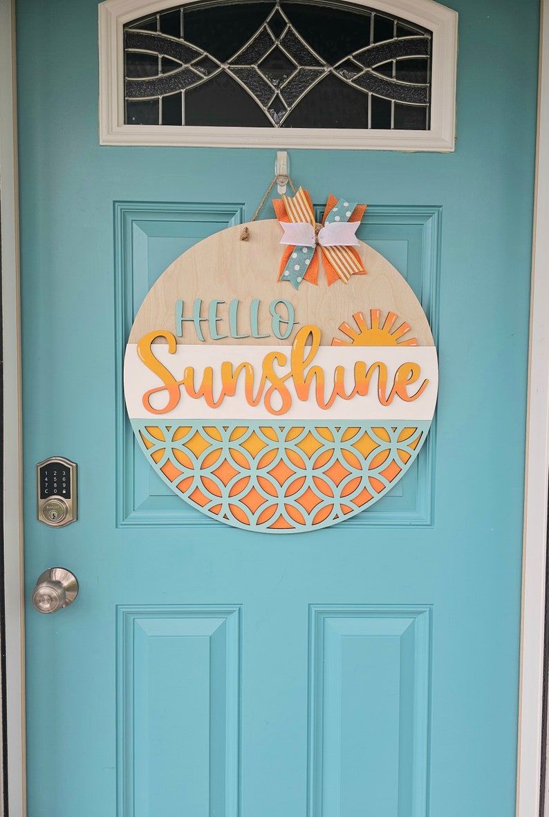 Hello Sunshine Door Hanger | Sun Rays Door Hanger | DIY Summer Door Hanger image 4
