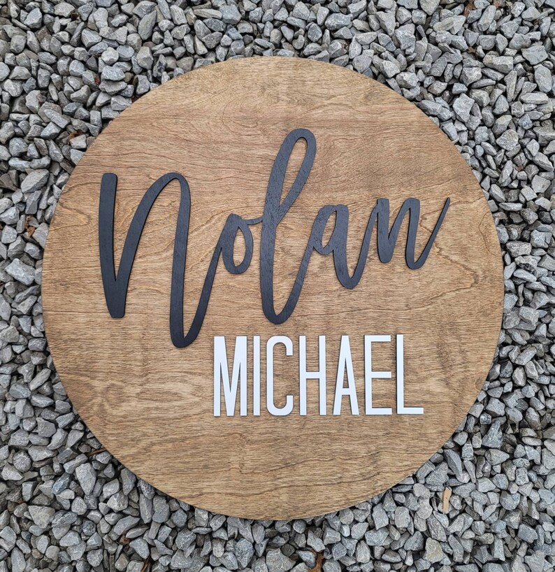 Nursery Name Sign Bedroom Name Sign 3D Round Nursery Sign Etsy
