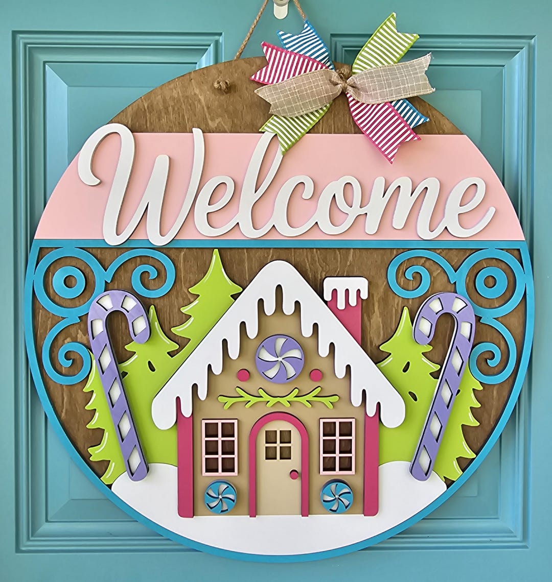 Candyland Door Hanger | Welcome Christmas Decor | Gingerbread House ...