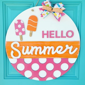 Hello Summer Door Hanger | Popsicles and Summer | DIY Summer Door Hanger