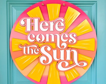 Here Comes The Sun Door Hanger | Summer Porch Decor | DIY Sunny Summer Door Hanger