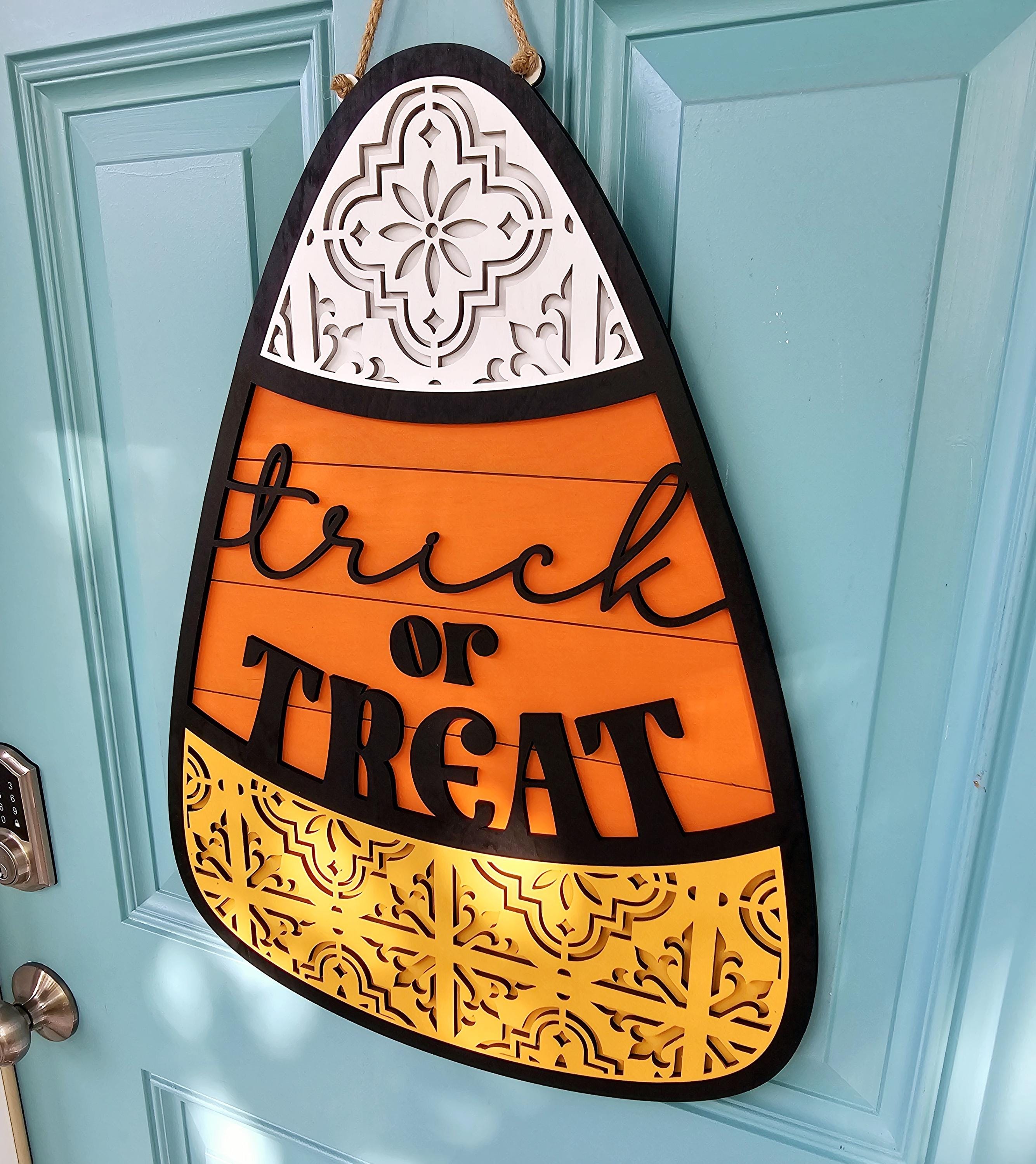Ornate Candy Corn Door Hanger | Trick or Treat | Fall Door Hanger | DIY ...