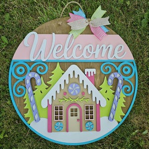 Candyland Door Hanger | Welcome Christmas Decor | Gingerbread House ...