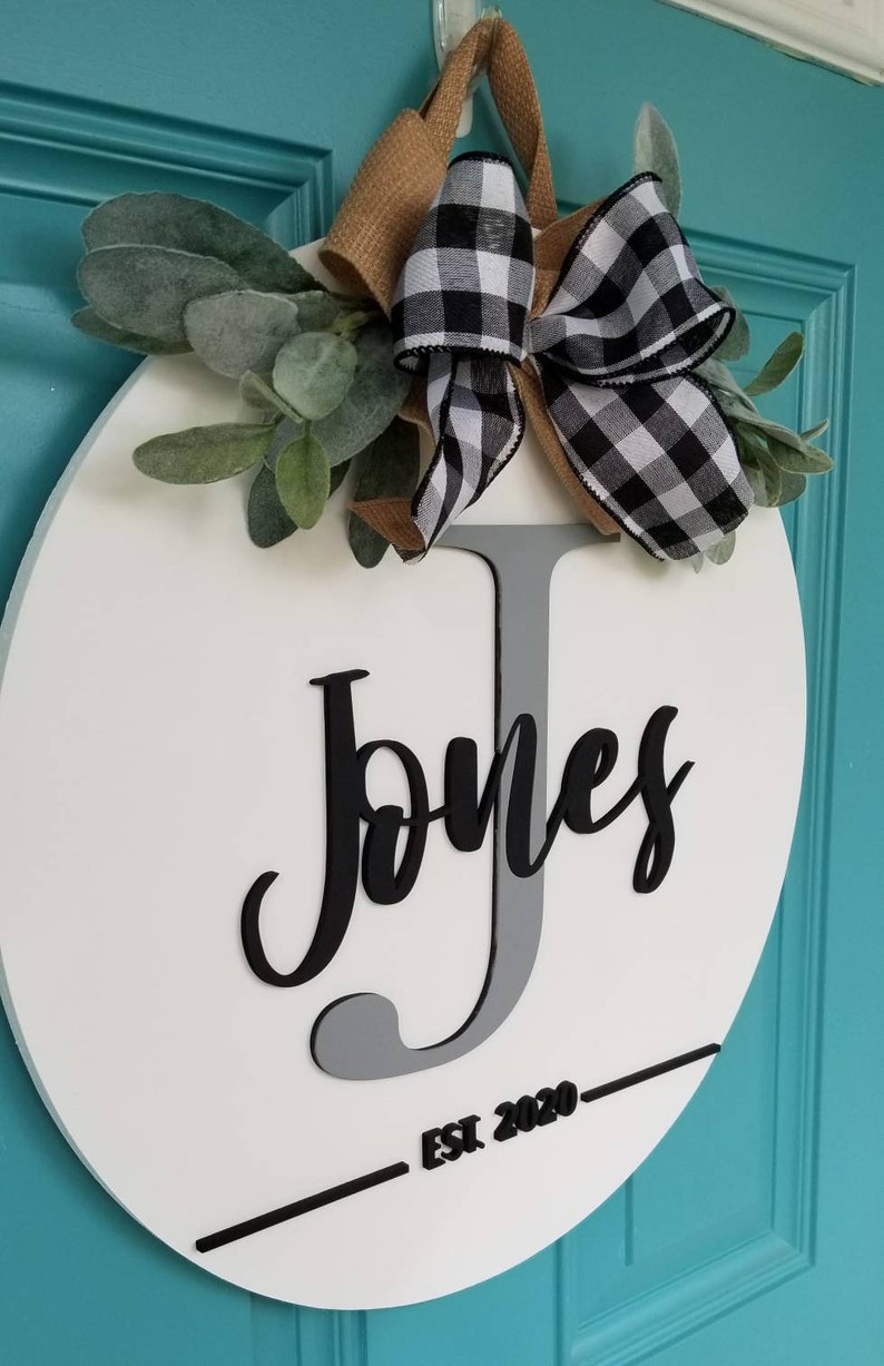 Personalized Door Hanger Personalized Gift Last Name Door Etsy