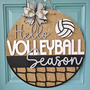 Colgante de puerta "Hola temporada de voleibol" / Decoración de puerta de voleibol / Colgante de puerta de voleibol para hacer tú mismo