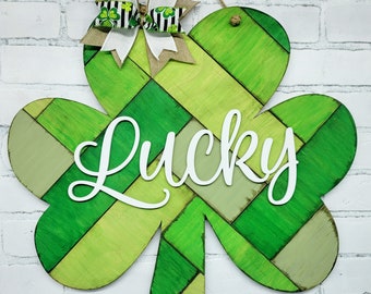 Lucky Pallet Clover Door Hanger | St. Patrick's Day Door Hanger | St. Paddy's Day Door Decor