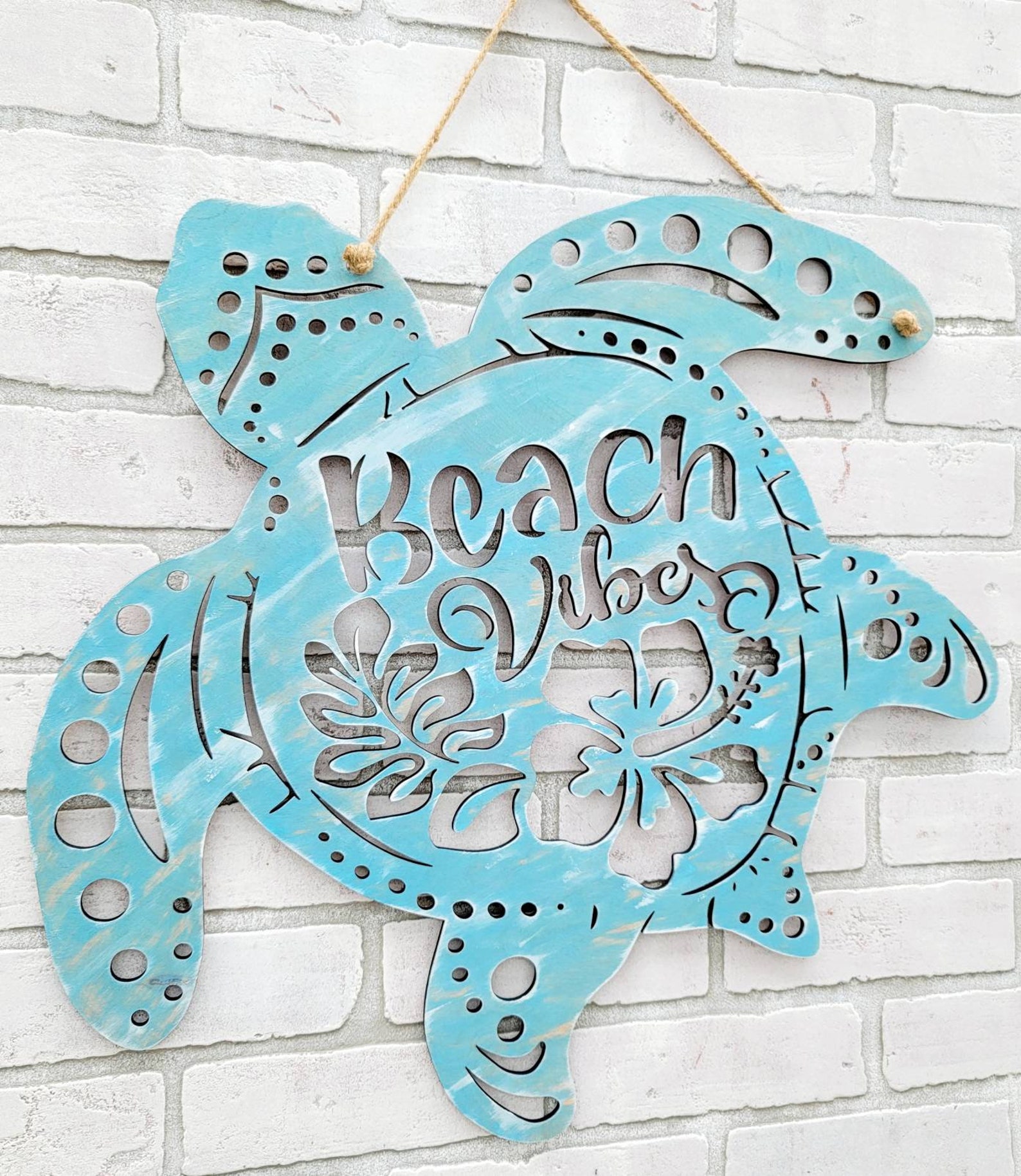 Sea Turtle Door Hanger Beach Vibes Beach Door Hanger DIY Etsy