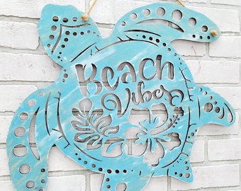Sea Turtle Door Hanger | Beach Vibes | Beach Door Hanger | DIY Sea Turtle