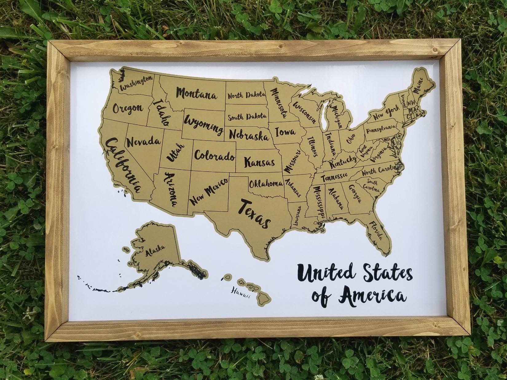 Scratch Off Travel Map | United States Travel Map | Travel Gift | USA Framed Travel Map