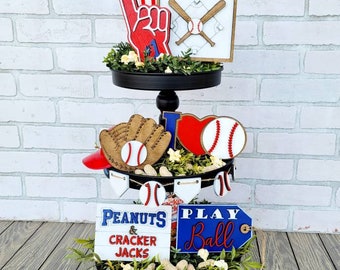 Baseball Tiered Tray | Baseball Tray Set | Set of 7 | DIY Baseball Tiered Tray