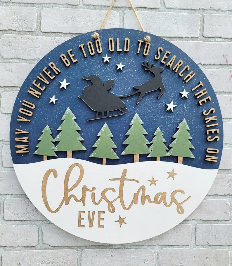 Search the Sky on Christmas Eve Christmas Door Hanger Santa Door Hangers DIY Santa Christmas Hanger image 1