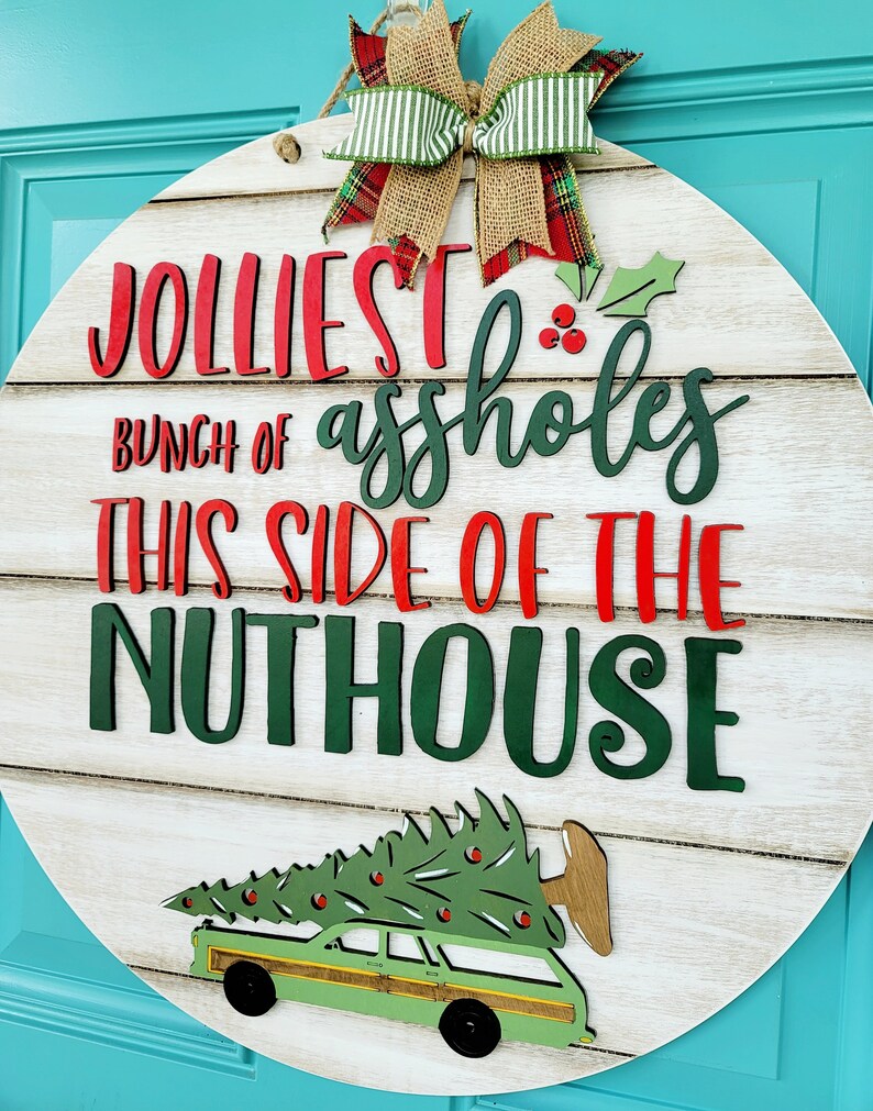 Türschild Türhänger | Weihnachten Humor | National Lampoon Türschild | DIY lustige Weihnachtstürschilder Bild 5