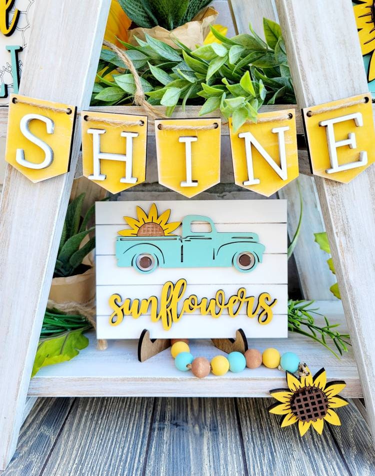 Sunflower Tiered Tray Set | Summer Tray Decor | Fall Tiered Tray Set ...