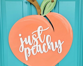 Just Peachy | Peach Door Hanger |  Peach Door Decor | DIY Peach | Summer Door Hanger