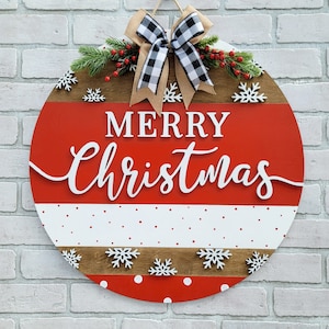 Classic Merry Christmas Hanger | Christmas Porch Decor | DIY Christmas Door Hangers