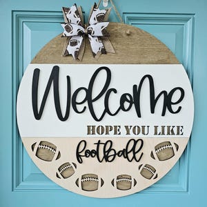 Welcome Hope You Like Football | Football Door Hanger | Football Season Door Hanger | DIY Football Door Hanger