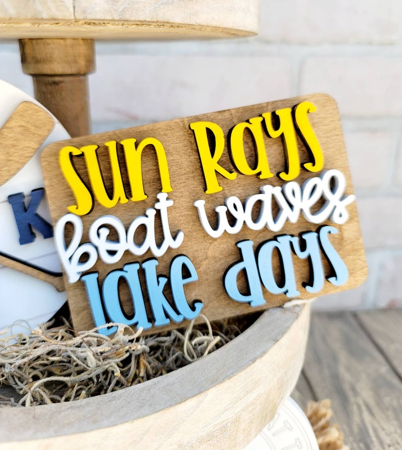 Lake Tiered Tray Set Lake Life Set of 6 DIY Lake Decor Etsy