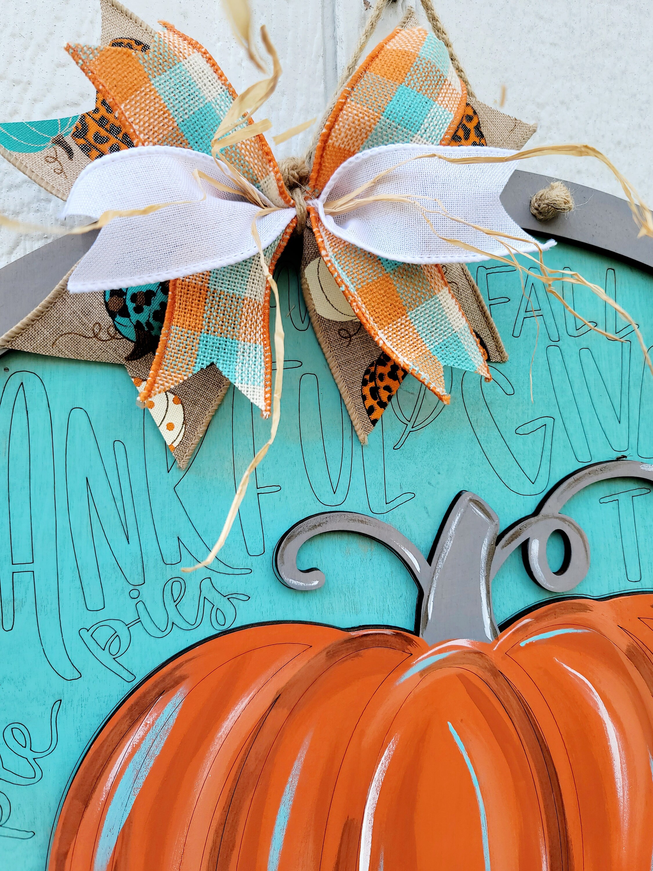 Hello Pumpkin Door Hanger Modern Fall Door Decor DIY Etsy