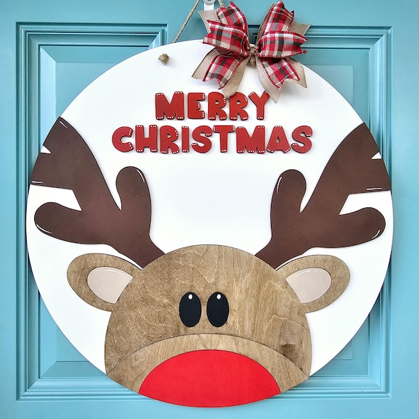 Reindeer Door Decor - Etsy
