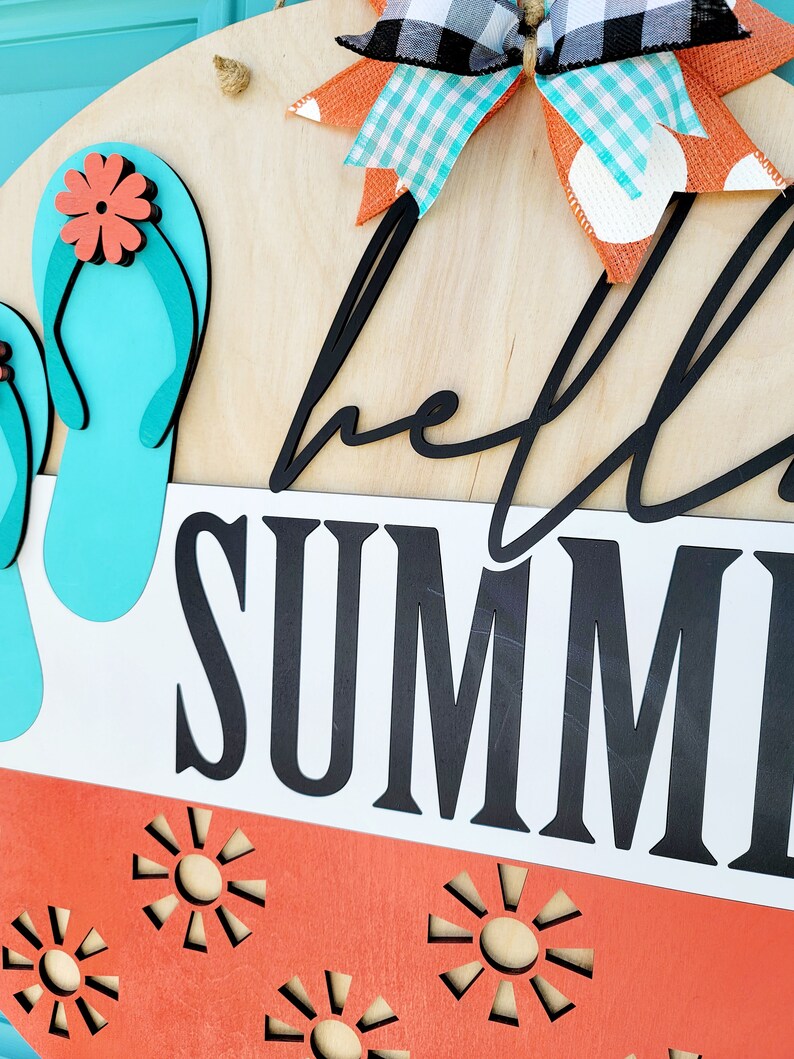 Hello Summer Flip Flop Door Hanger | Summer Porch Decor | DIY Summer ...