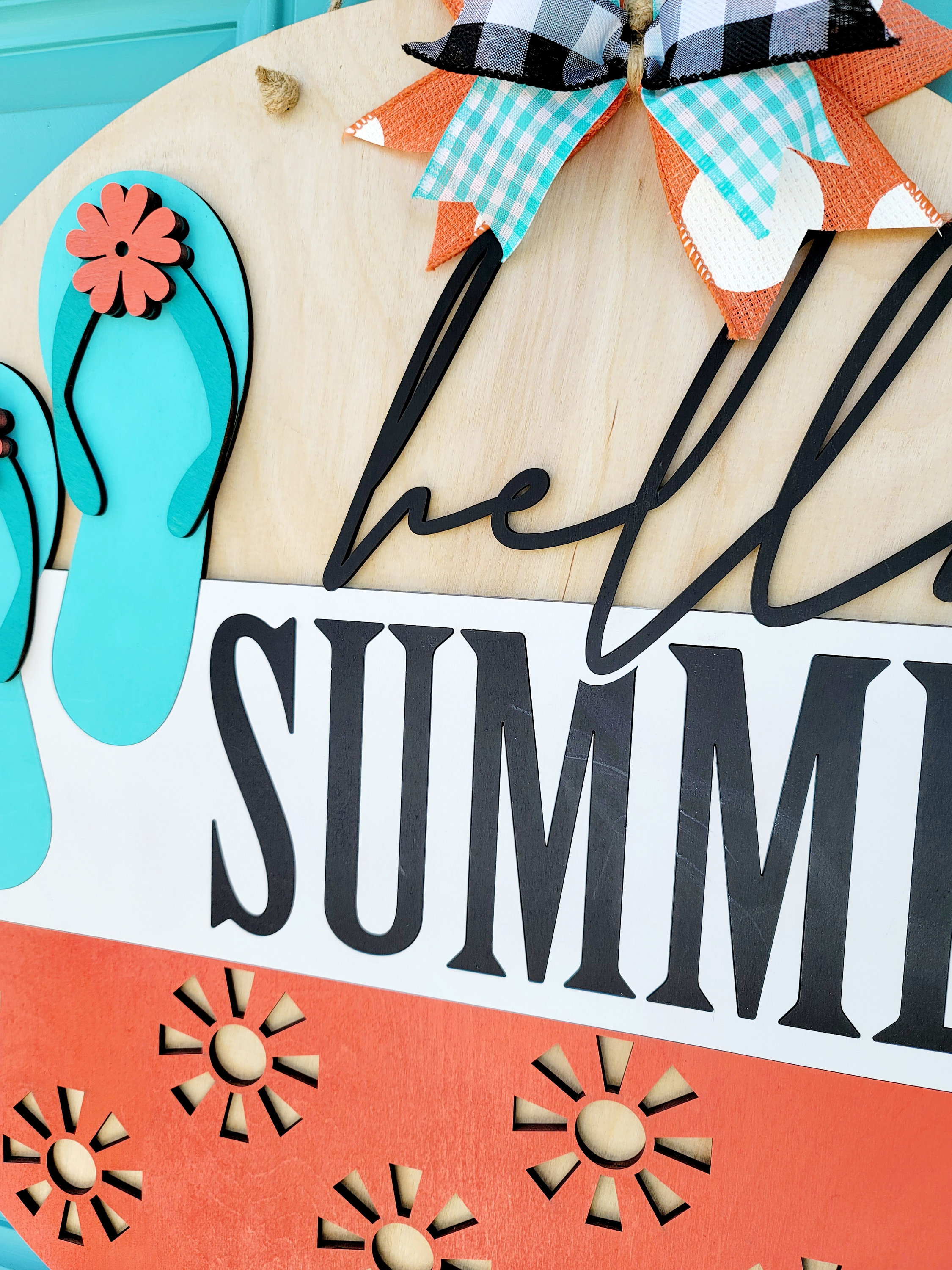 Hello Summer Flip Flop Door Hanger | Summer Porch Decor | DIY Summer ...