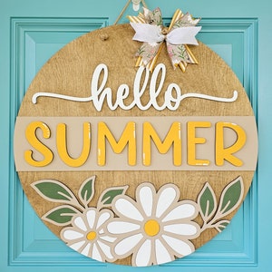 Hello Summer Daisy Door Hanger | Summer Porch Decor | DIY Daisies Door Hanger