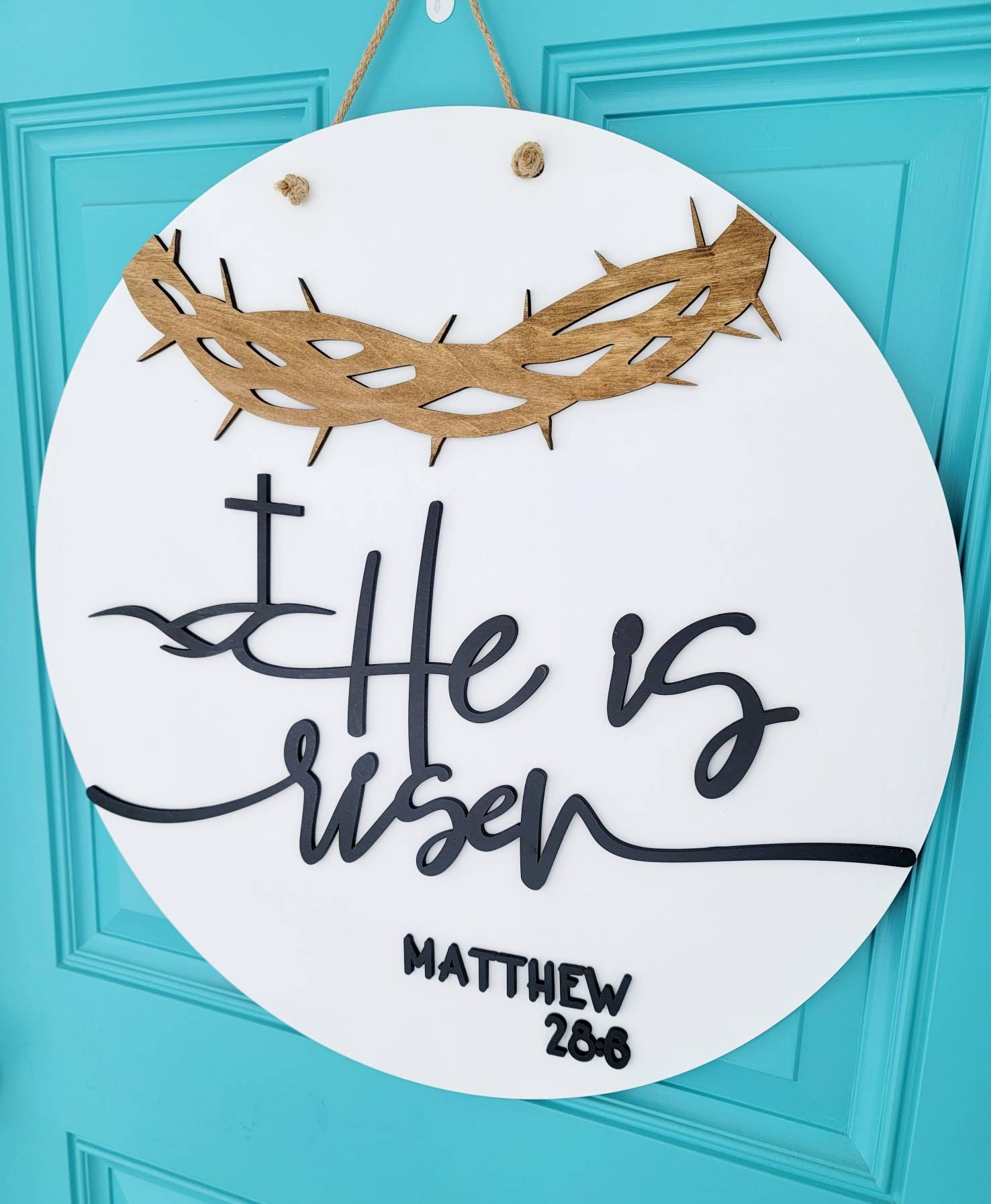 He is Risen Door Hanger Easter Door Hanger Religious Door Etsy