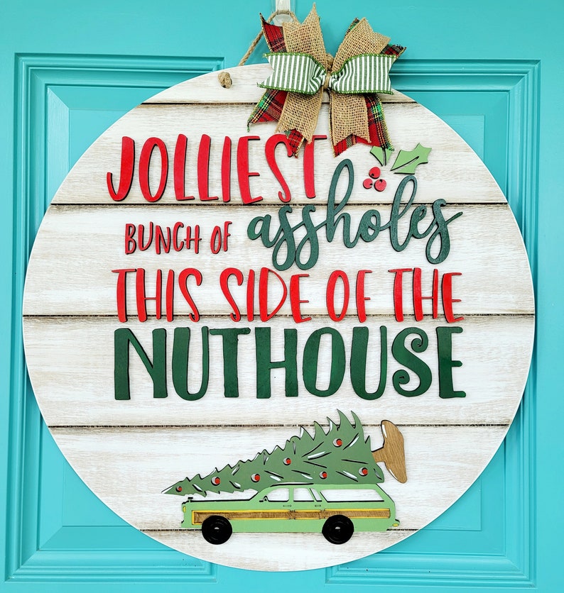 Türschild Türhänger | Weihnachten Humor | National Lampoon Türschild | DIY lustige Weihnachtstürschilder Bild 6